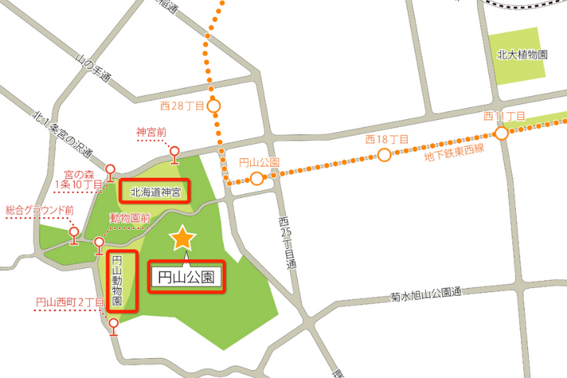 円山公園周辺地図